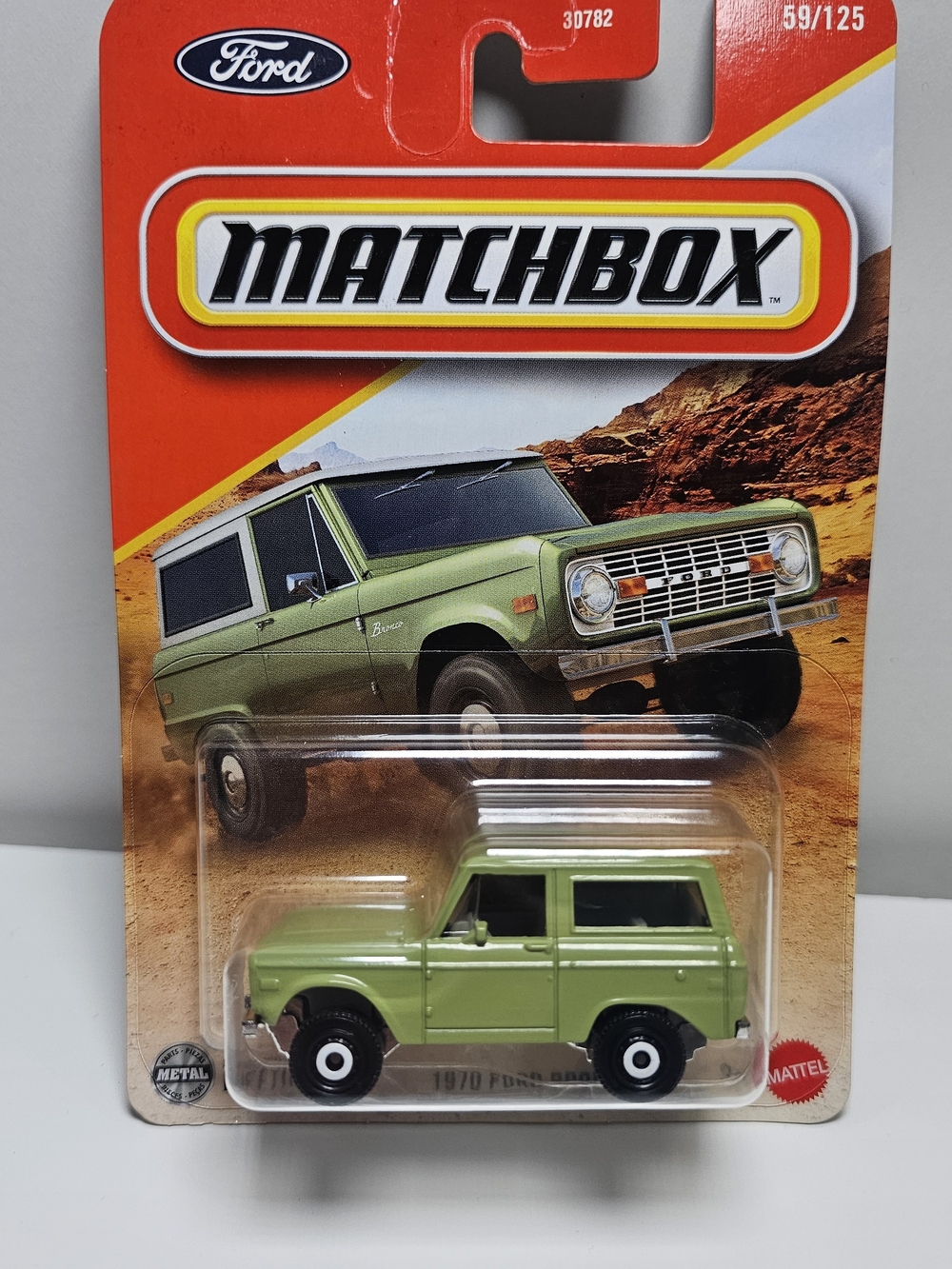 New Matchbox 1970 Ford Bronco #59/125 in green.